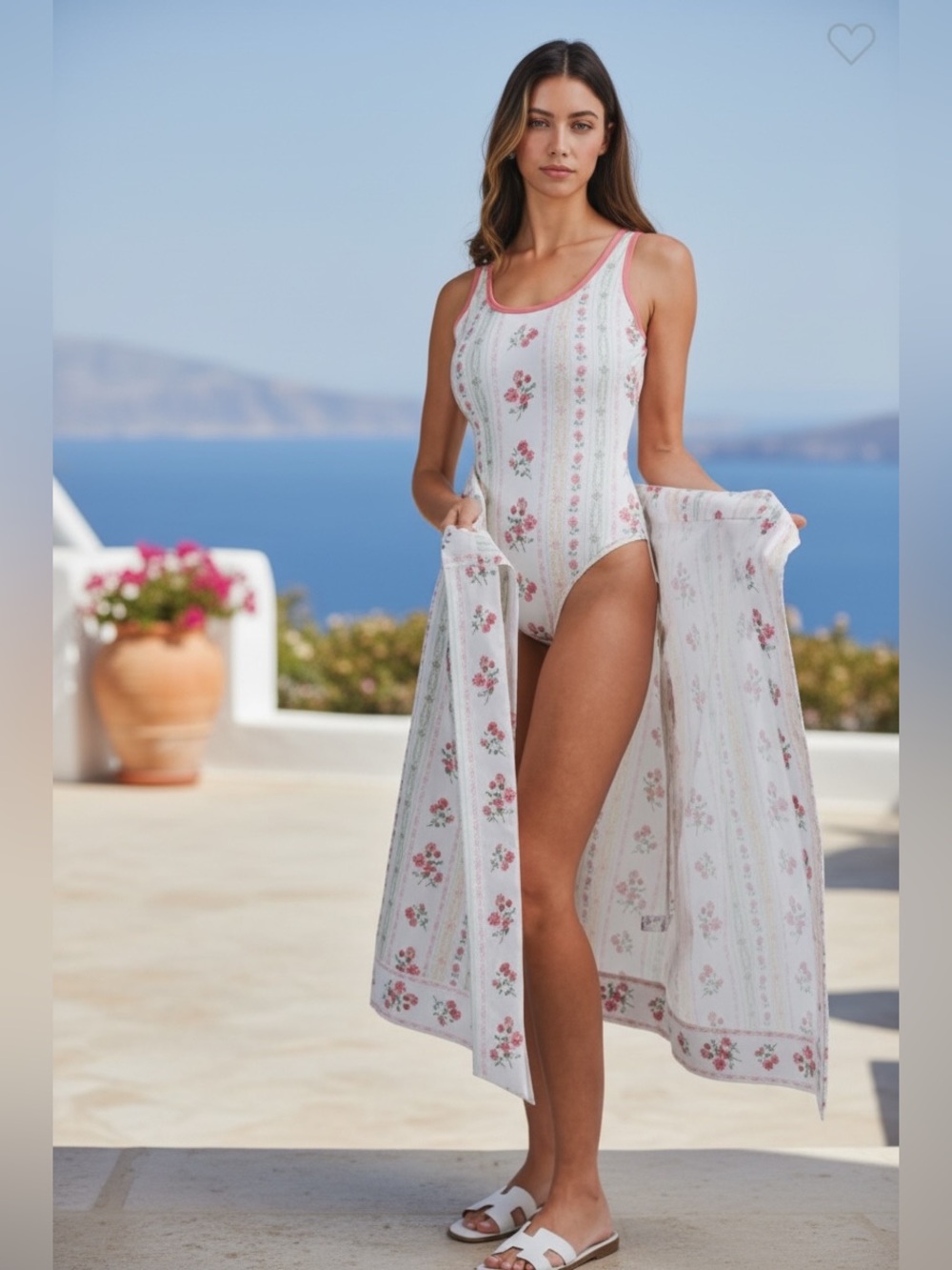 Anthro x Mable| European Coral Floral Swimsuit & Skirt Set NWT $198 Retail